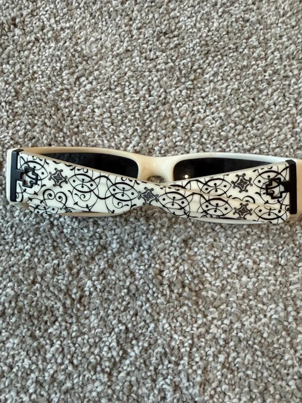 Spy Optic Hielo Sunglasses White Black Graphic Wrap Made in Italy Y2K